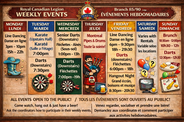 Lachine Legion Events Banner
